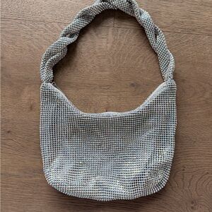 Zara Silver Rhinestone Shoulder Bag
